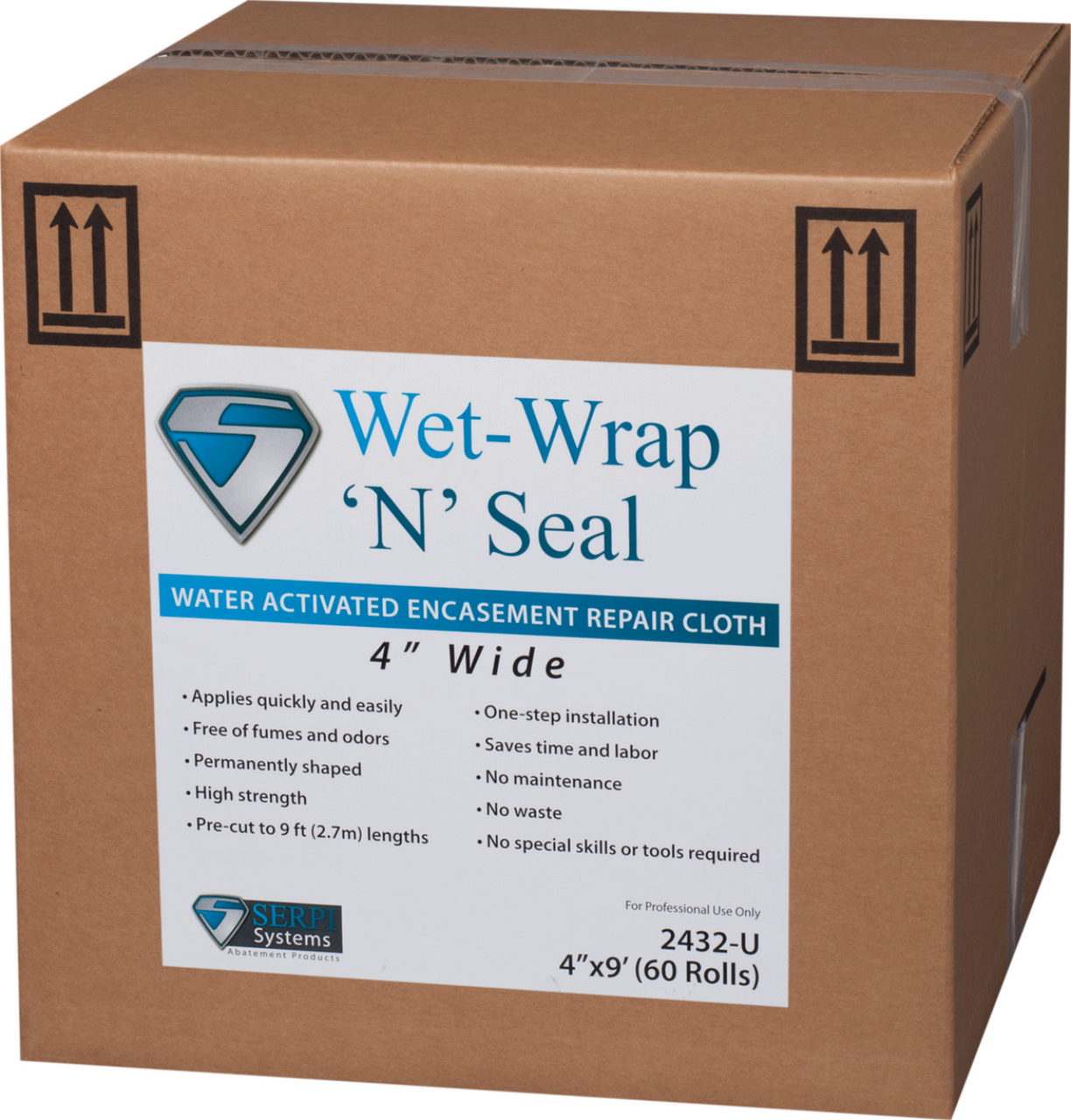 Fiberlock SERPI Wet - Wrap 'N' Seal - Wet - Wrap 'N'Seal - 4" x 9' Roll (60/Case) - 2432-U