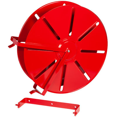 FireTech High-Capacity Heavy-Duty Hose Reel (For 1 1/2" Rack 300', SJ 200', & DJ 150' or 2 1/2" Rack 150', SJ 100', & DJ 75' Hose), 30"L x 25"H x 8 3/4"W, Red, 1/Each - HDR25HC