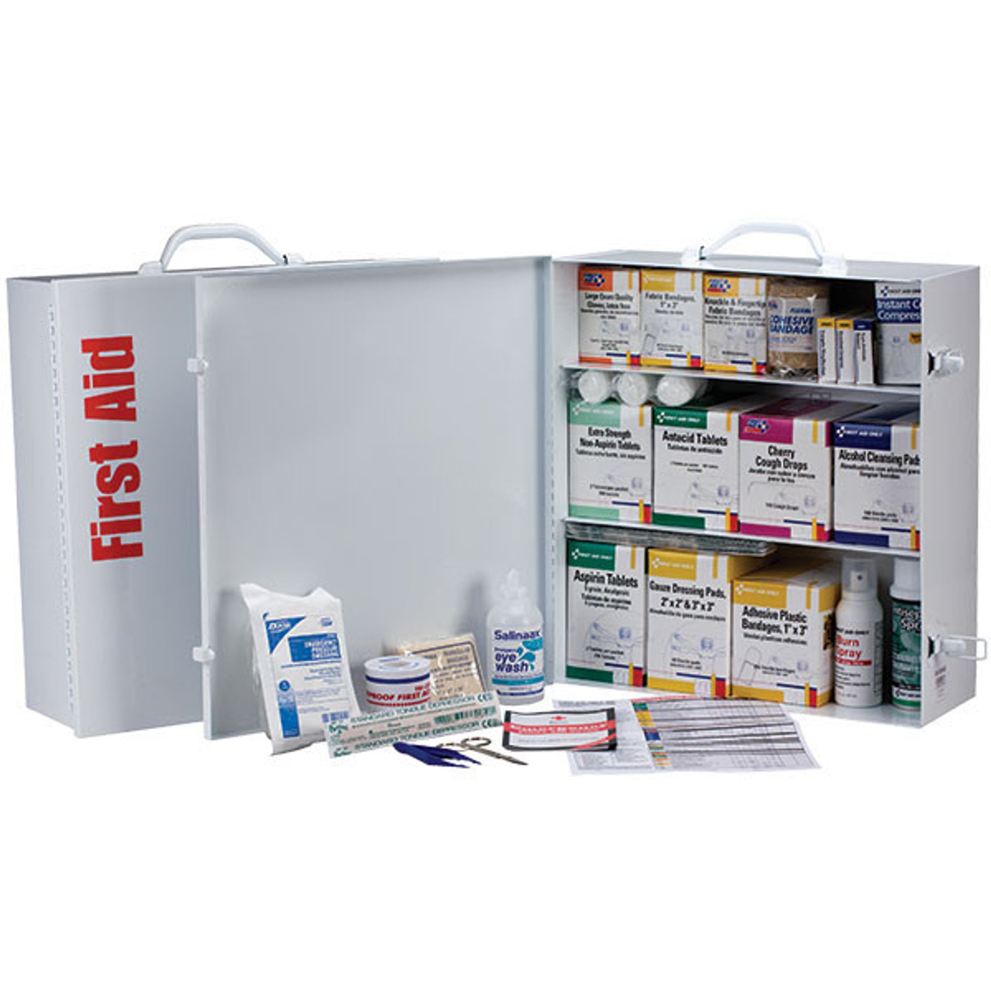3-Shelf, 100-Person First Aid Station w/ 12-Pocket Liner, 1/Each - 247OP