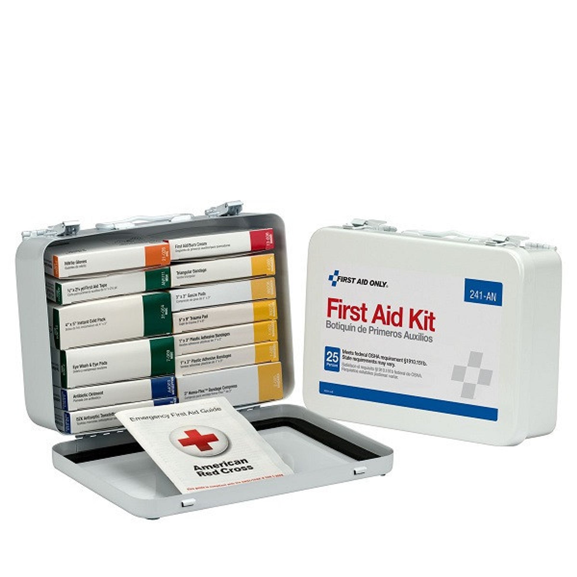 16-Unit Unitized Weatherproof First Aid Kit, Metal, 1/Each - 241AN