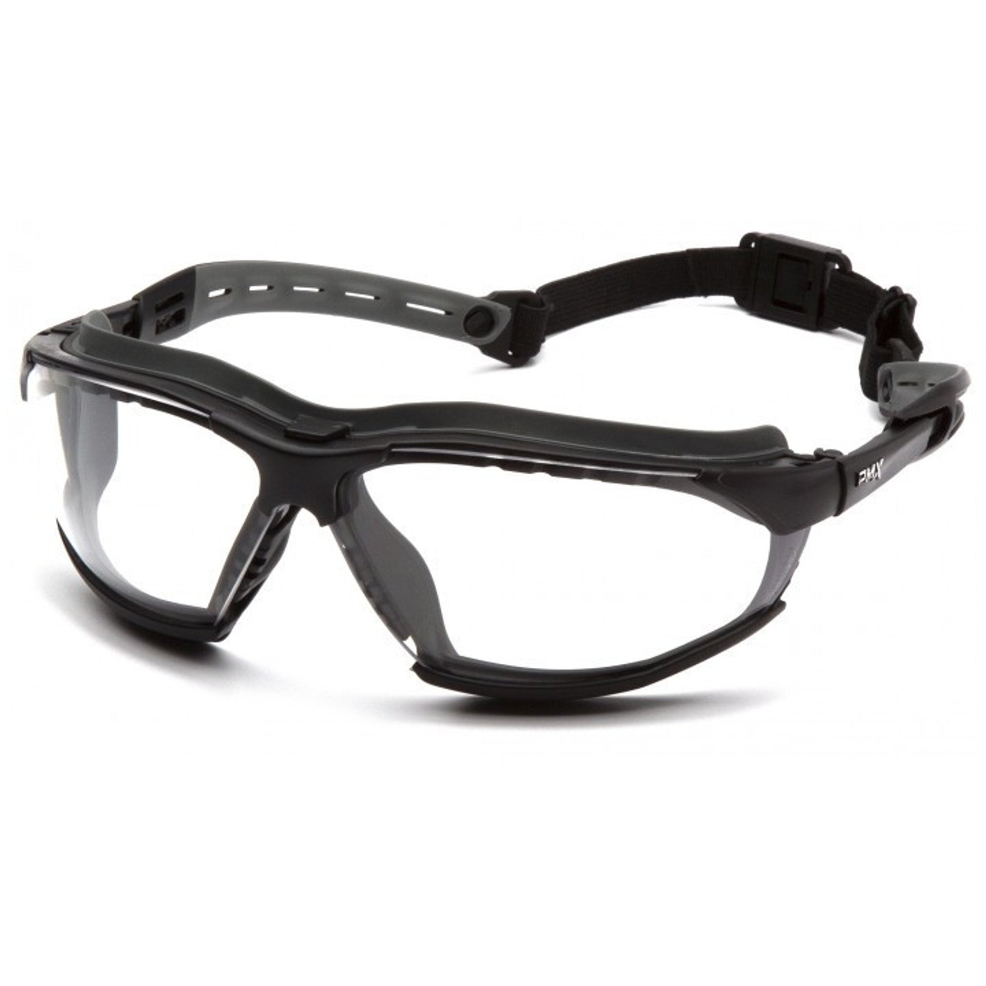 Pyramex Isotope Black Gray Body/ Clear H2Max Anti-Fog Lens Safety Eyewear