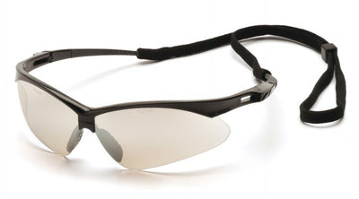 Pyramex PMXTREME Black Frame/Indoor/Outdoor Mirror Lens With Black Cord Safety Eyewear