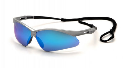 Pyramex PMXTREME Silver Frame/Ice Blue Mirror Lens Safety Eyewear