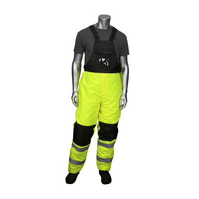 PIP Class E Hi-Vis Insulated Bib Pants with Black Trim 318-1775-LY