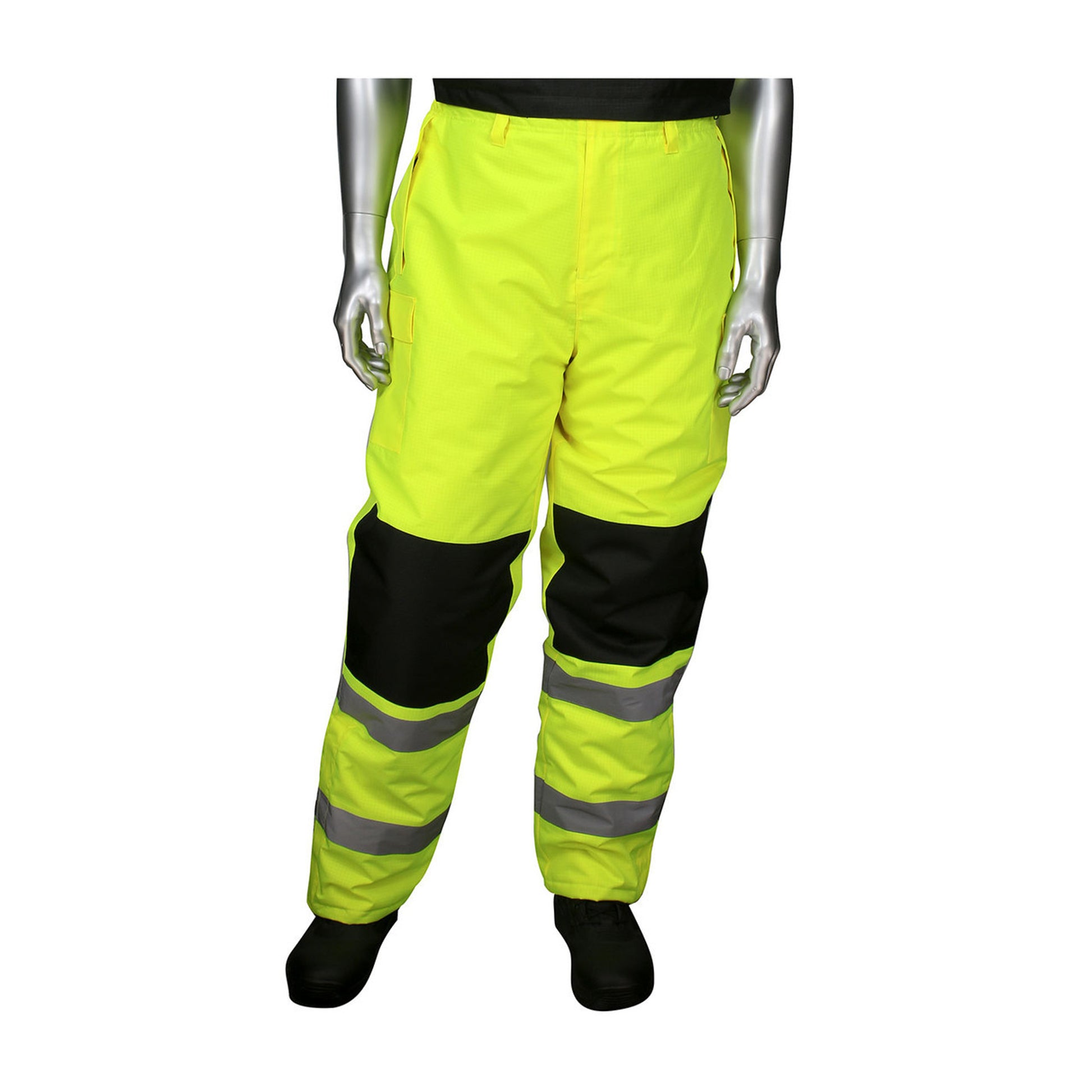 PIP Class E Hi-Vis Insulated Bib Pants with Black Trim 318-1775-LY