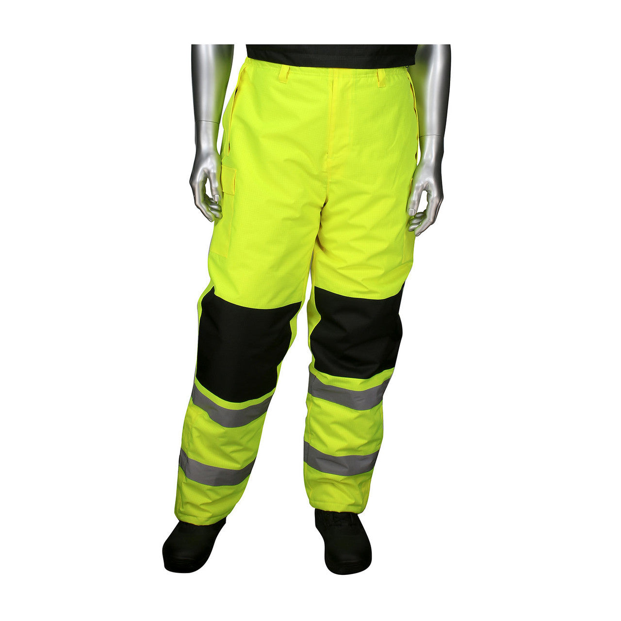 PIP Class E Hi-Vis Insulated Bib Pants with Black Trim 318-1775-LY