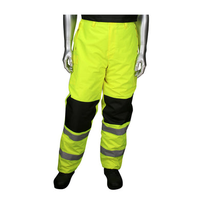 PIP Class E Hi-Vis Insulated Bib Pants with Black Trim 318-1775-LY