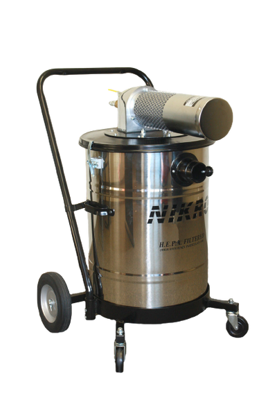Nikro 15 Gallon Stainless Steel Pneumatic DRY HEPA Vacuum - AHD15150-S