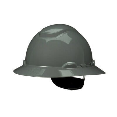3M SecureFit Full Brim Hard Hat H-808SFR-UV - Gray 4-Point Pressure Diffusion Ratchet Suspension with UVicator - 20 EA/Case