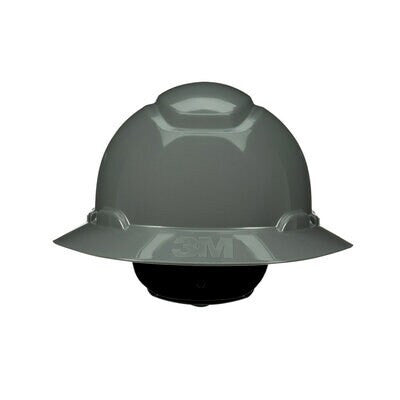 3M SecureFit Full Brim Hard Hat H-808SFR-UV - Gray 4-Point Pressure Diffusion Ratchet Suspension with UVicator - 20 EA/Case