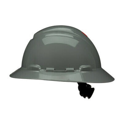 3M SecureFit Full Brim Hard Hat H-808SFR-UV - Gray 4-Point Pressure Diffusion Ratchet Suspension with UVicator - 20 EA/Case