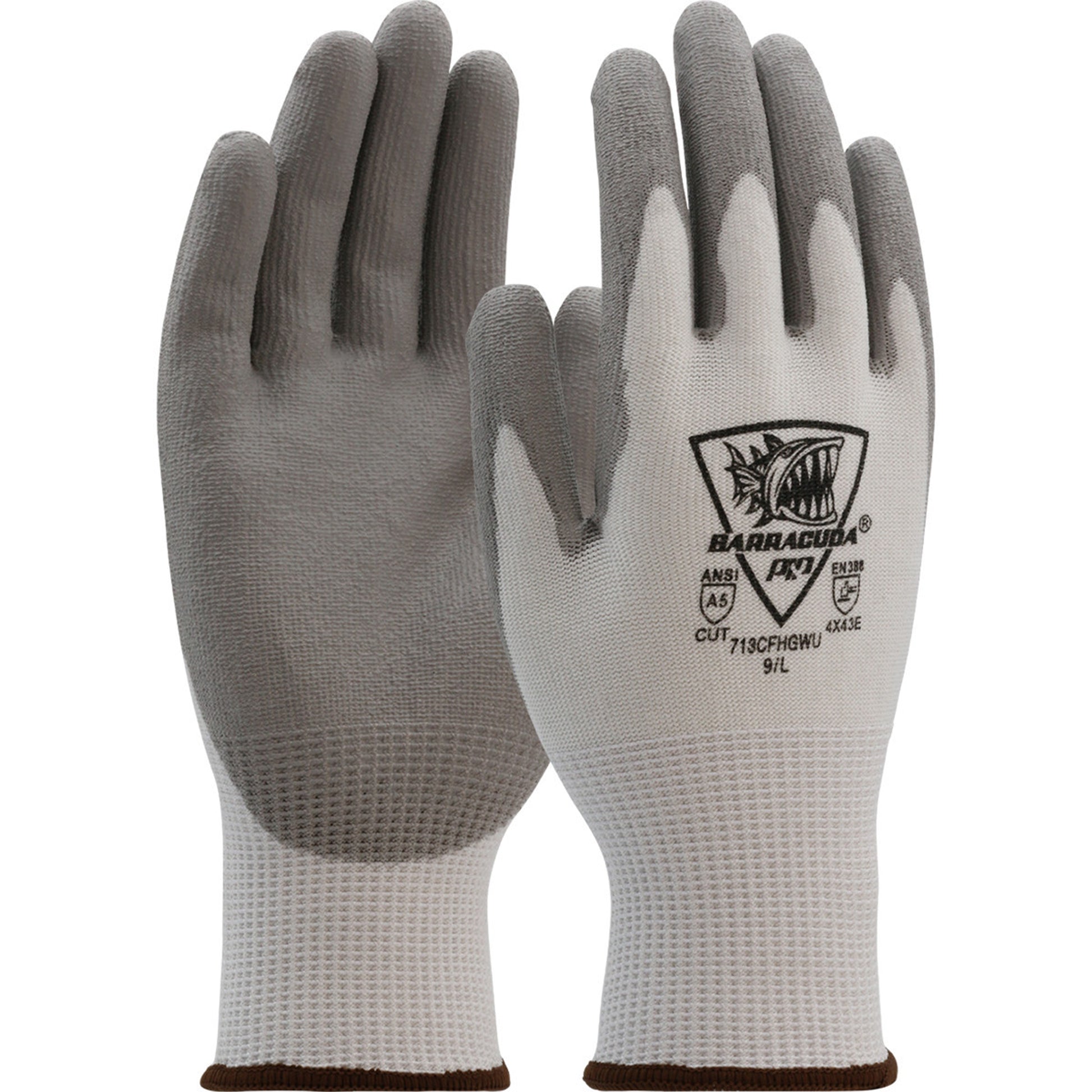 PIP Barracuda Seamless Knit Polykor Blended Glove with Polyurethane Coated Flat Grip on Palm & Fingers - 713CFHGWU - Cut Level 5 - 1/Pair
