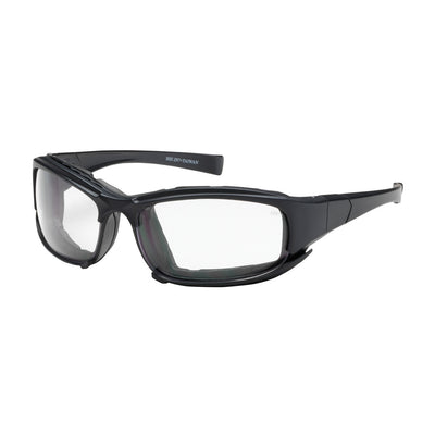 PIP Cefiro Full Frame Safety Glasses with Black Frame - Rubber Foam Padding - Clear Lens and Anti-Scratch / Anti-Fog Coating - 250-CE-10090 - Box/12 Pair