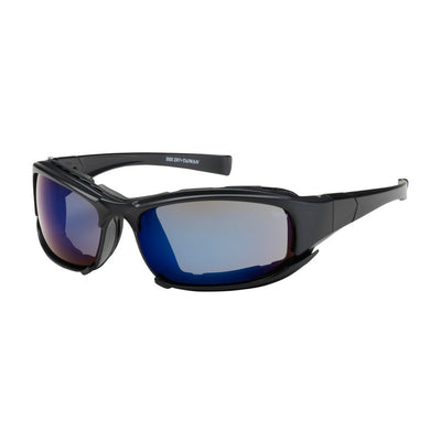 PIP Cefiro Full Frame Safety Glasses with Black Frame, Rubber Foam Padding, Blue Mirror Lens and Anti- Scratch / Anti- Fog Coating - 250- CE- 10093 - 1 Pair