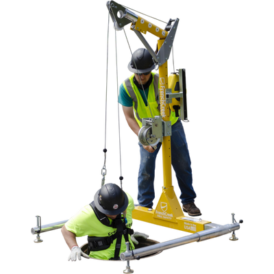 French Creek 4pc Confined Space Davit System with 12" to 30" Offset Davit Arm w/ 50' SRL & Winch