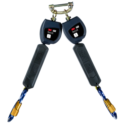 3M DBI-SALA 6 ft. Class 1 Nano-Lok Twin-Leg Self Retracting Lifeline - Web Aluminum Carabiner - 3100546