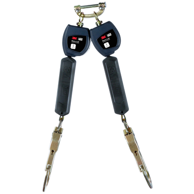 3M DBI-SALA 6 ft. Class 1 Nano-Lok Twin-Leg Self Retracting Lifeline - Web Swivel Snap Hook - 3100552