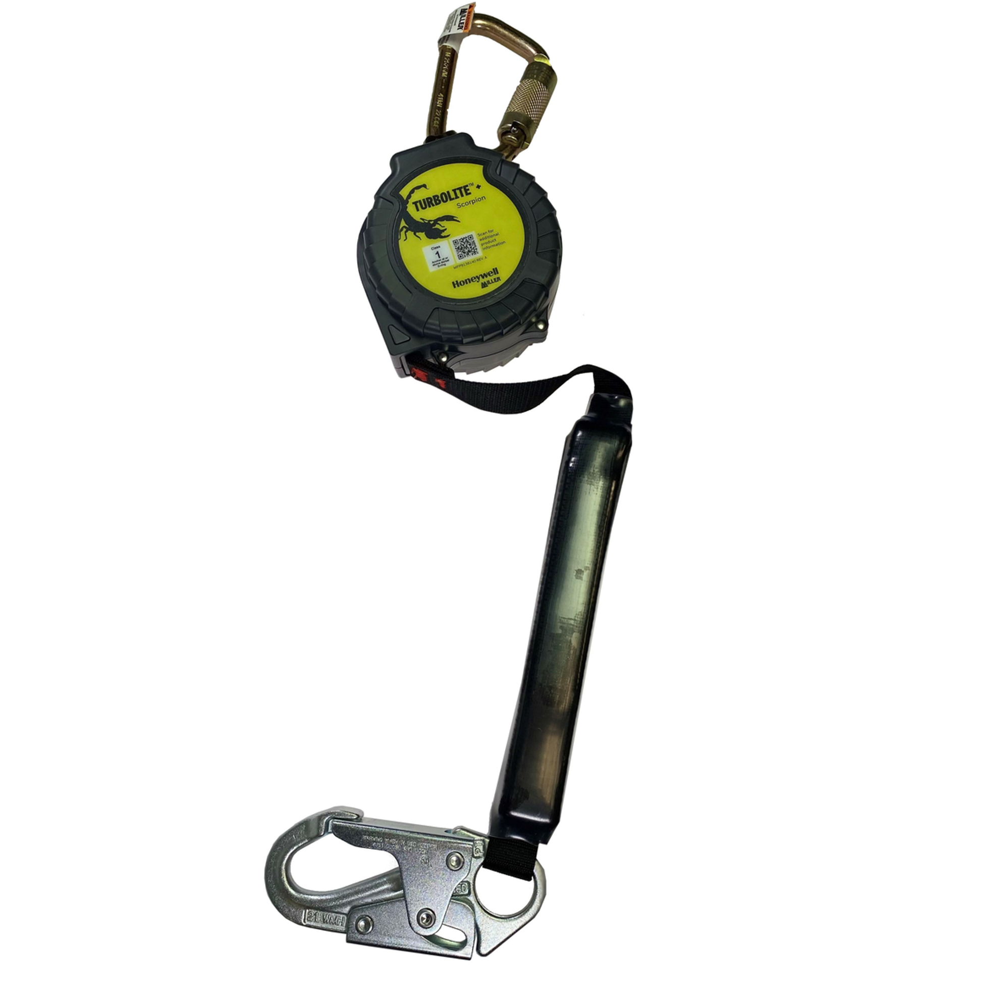 Miller TurboLite+ Scorpion 9FT Class 1 Single-Leg SRL w/Steel Locking Snap Hook Lifeline Connector - MTL-OHS1-71/9FT