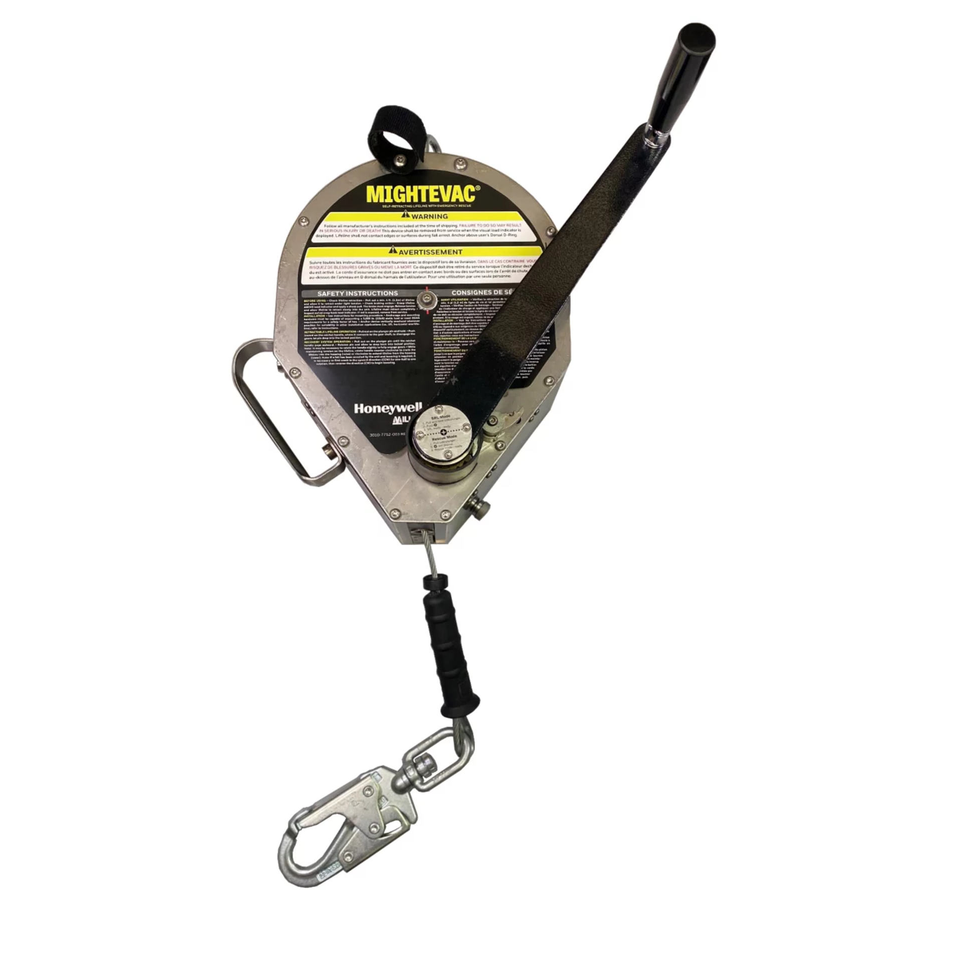 Miller MightEvac+ 40 ft Class 1 Single-Leg SRL w/Swivel Load Indicator Snap Hook Lifeline Connector - MME-OHK1-02/40FT