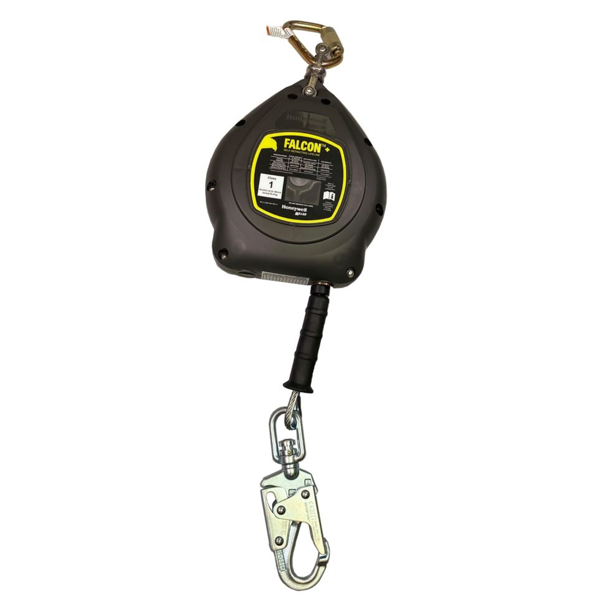 Miller Falcon+ 20 ft Class 1 Single-Leg SRL w/Load-Ind swivel snap, Zinc Plated Lifeline Connector - MFS-OGC1-02/20FT