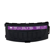 The TR-6710N is a High Efficiency (HE) particulate filter for use with TR-600 Series PAPRs.  The filter attaches directly to the motor/blower.  3M recommends the use of the TR-6700FC filter cover to help protect the filter from physcial damage.  The TR-6700FC filter cover is also used to hold the TR-6600 prefilter or TR-662 spark arrestor in place.
