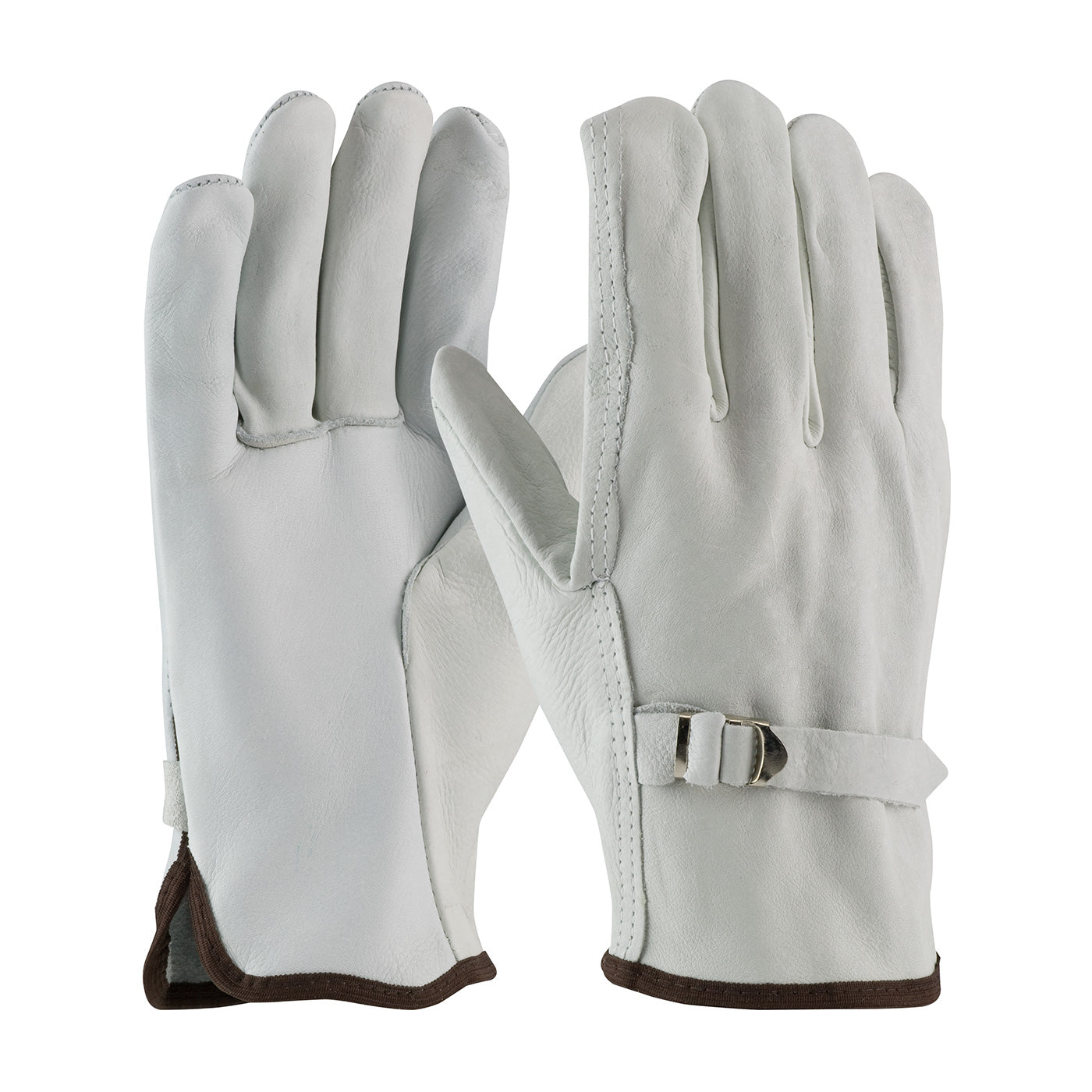 PIP Superior Grade Top Grain Cowhide Leather Drivers Glove w/Pull Strap Closure - Straight Thumb - Natural - 1/DZ - 68-158