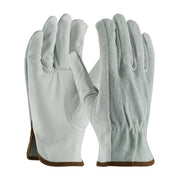PIP Regular Grade Top Grain Leather Drivers Glove w/Split Cowhide Back & Aramid Stitching - Keystone Thumb - Natural - 1/DZ - 993K