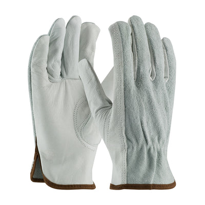 PIP Regular Grade Top Grain Leather Drivers Glove w/Split Cowhide Back & Aramid Stitching - Keystone Thumb - Natural - 1/DZ - 993K