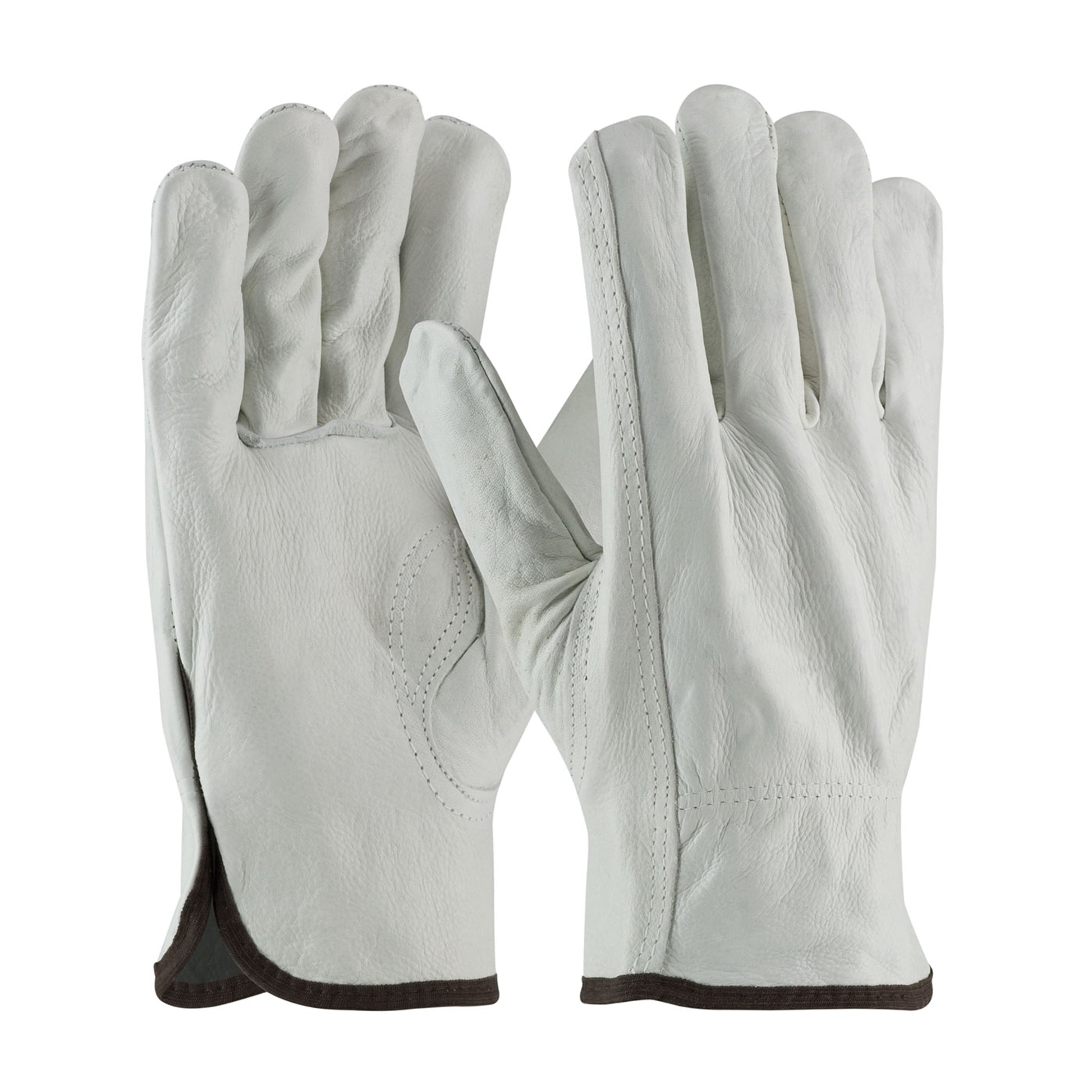 PIP Regular Grade Top Grain Cowhide Leather Drivers Glove - Keystone Thumb - Natural - 1/DZ - 68-163