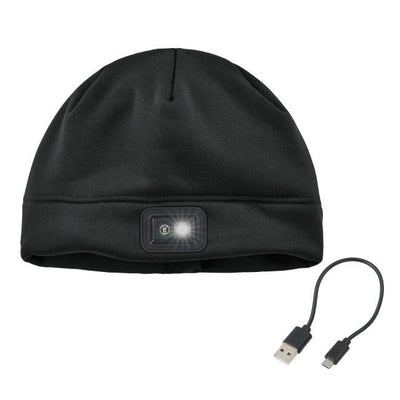 Ergodyne N-Ferno 6801 Winter Skull Cap with LED Rechargeable Light - Black