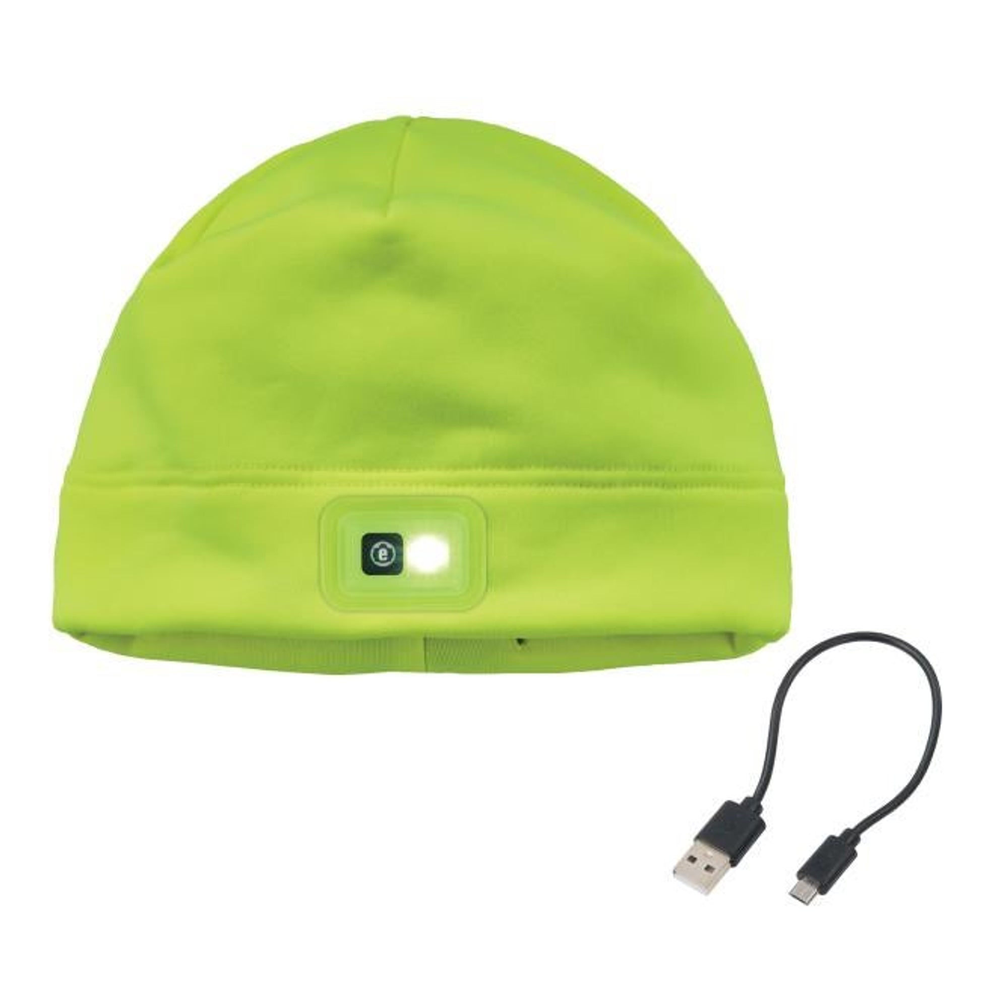 Ergodyne N-Ferno 6801 Winter Skull Cap with LED Rechargeable Light - Lime