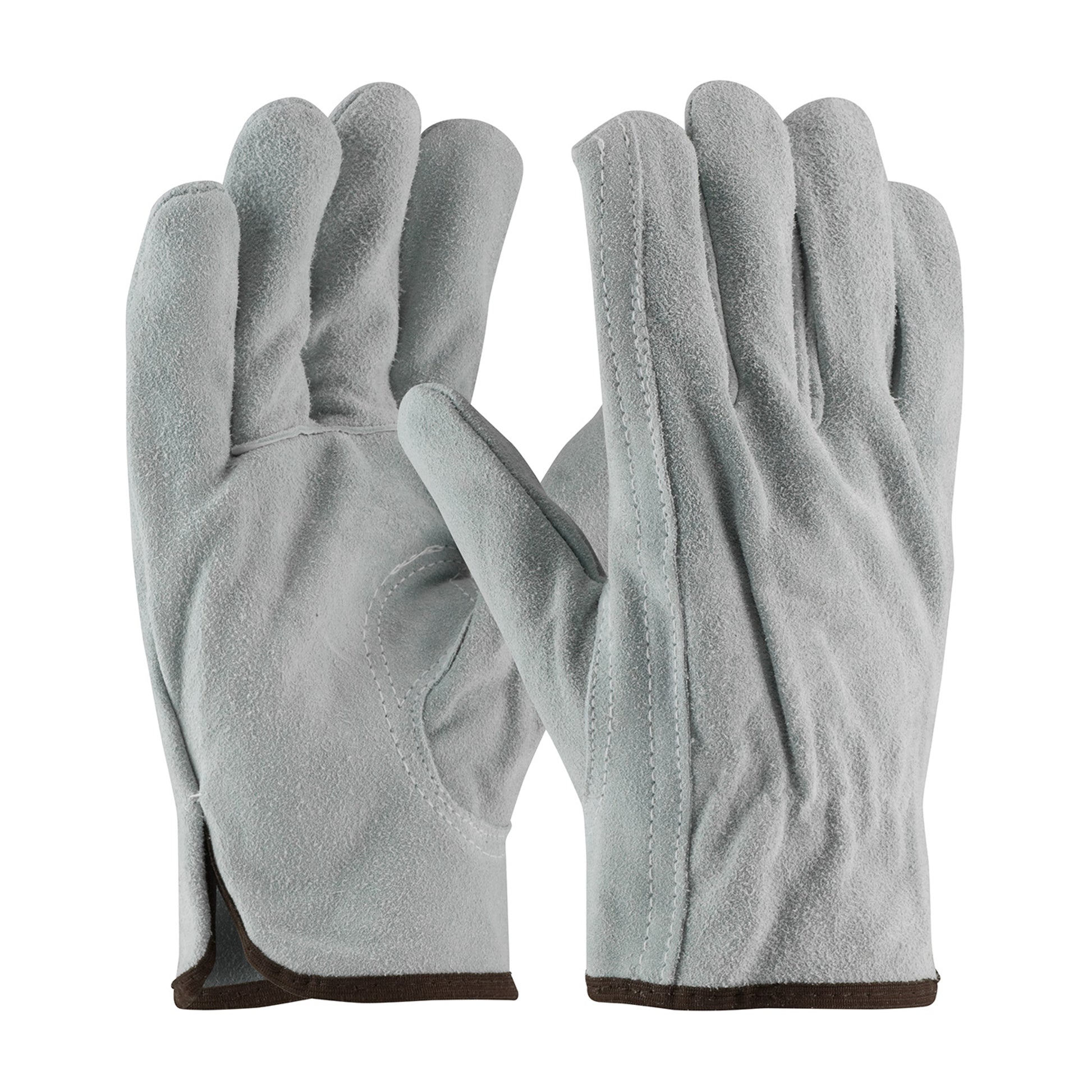 PIP Premium Grade Split Cowhide Leather Drivers Glove - Keystone Thumb - Gray - 1/DZ - 69-189