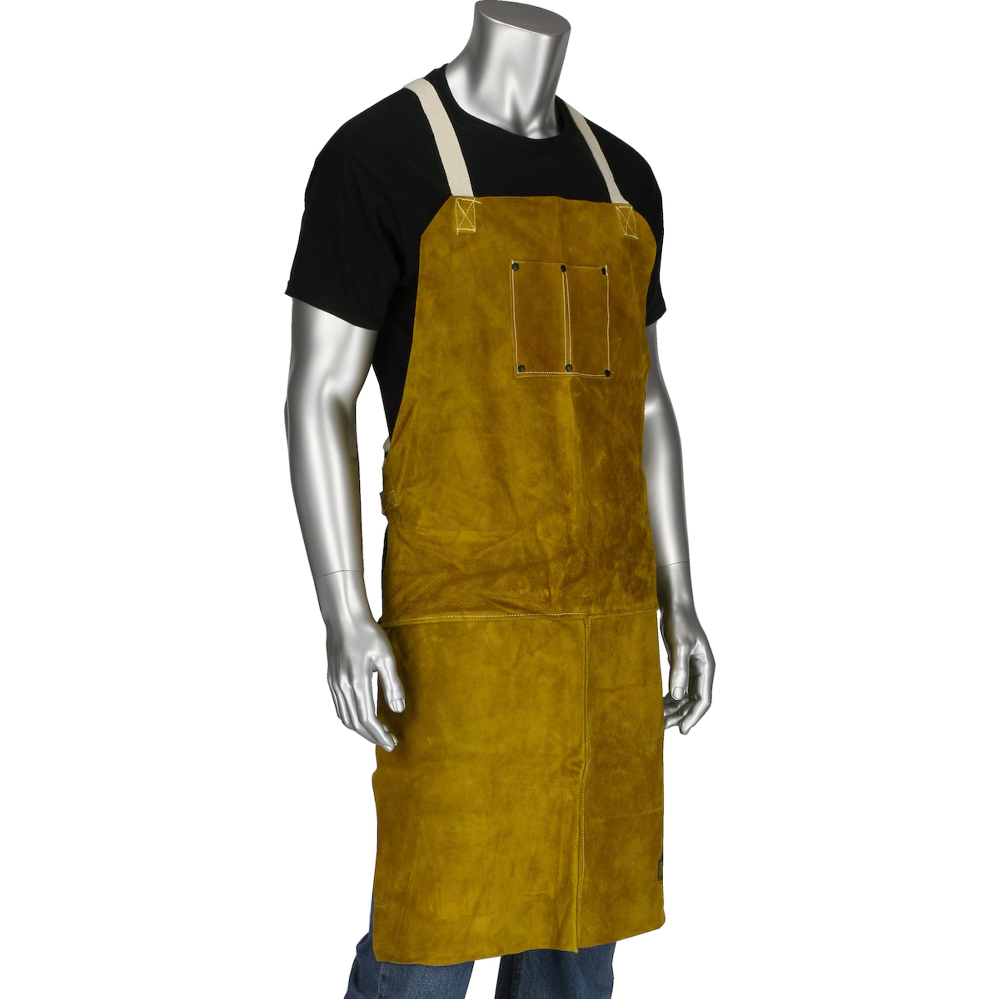 Ironcat FR Clothing-Welding Split Leather Welding Apron - Gold - 1/EA - 7010
