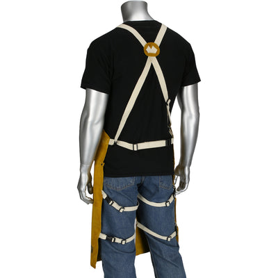 Ironcat FR Clothing-Welding Leather Split Leg Welding Apron - Gold - 1/EA - 7011
