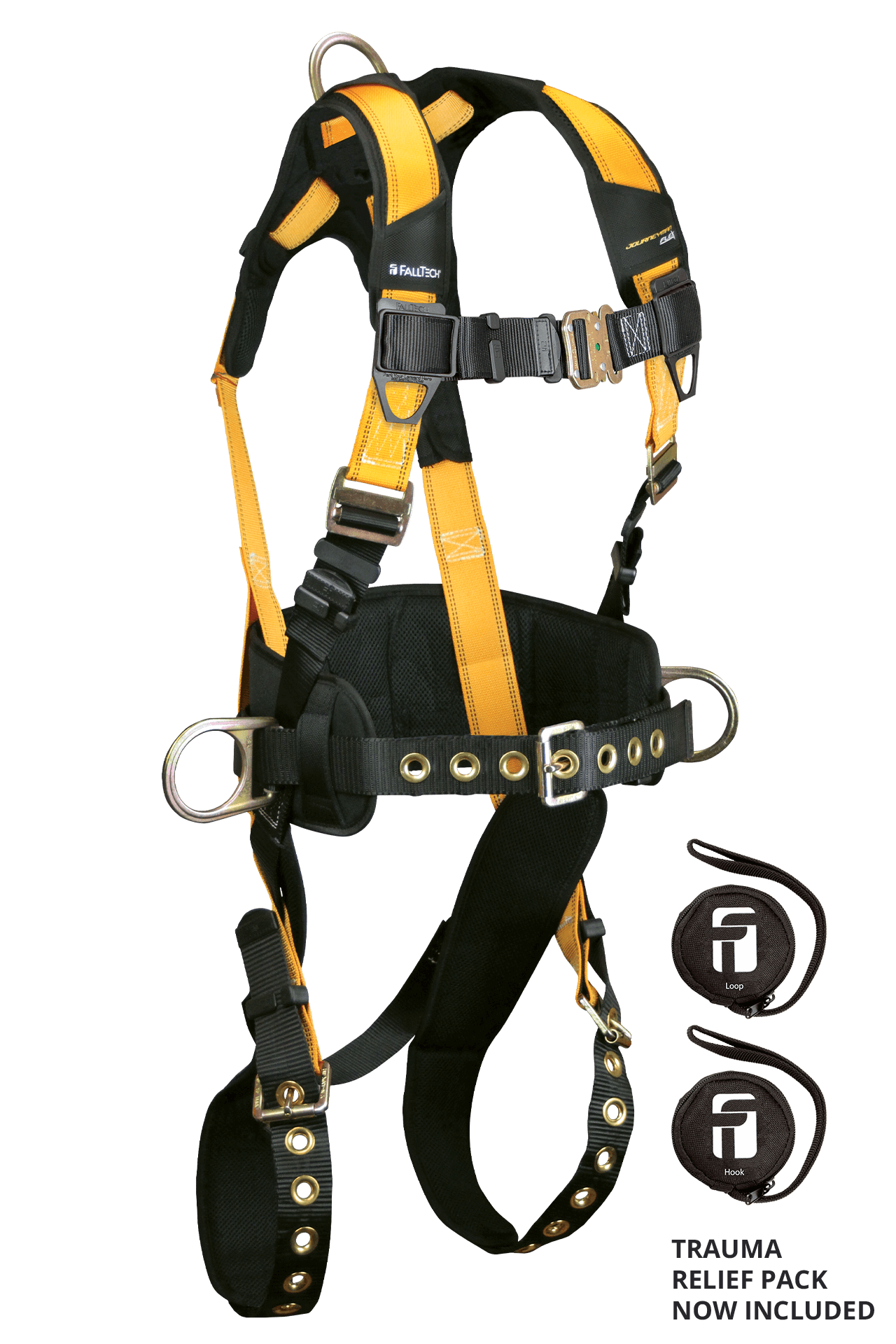 FallTech Journeyman Flex Steel 3D Construction Belted Harness - Small - 7035S