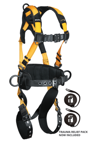 FallTech Journeyman Flex Aluminum 3D Construction Belted Harness Tongue Buckle Leg Adjustment - 7035B