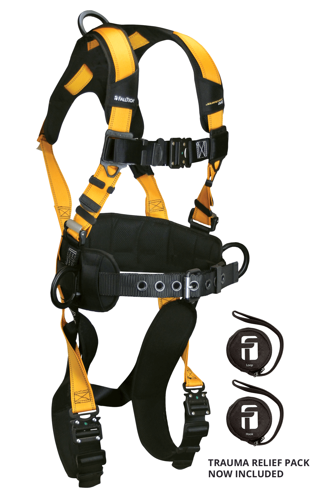 FallTech Journeyman Flex Aluminum 3D Construction Belted Harness - Medium - 7035BQCM