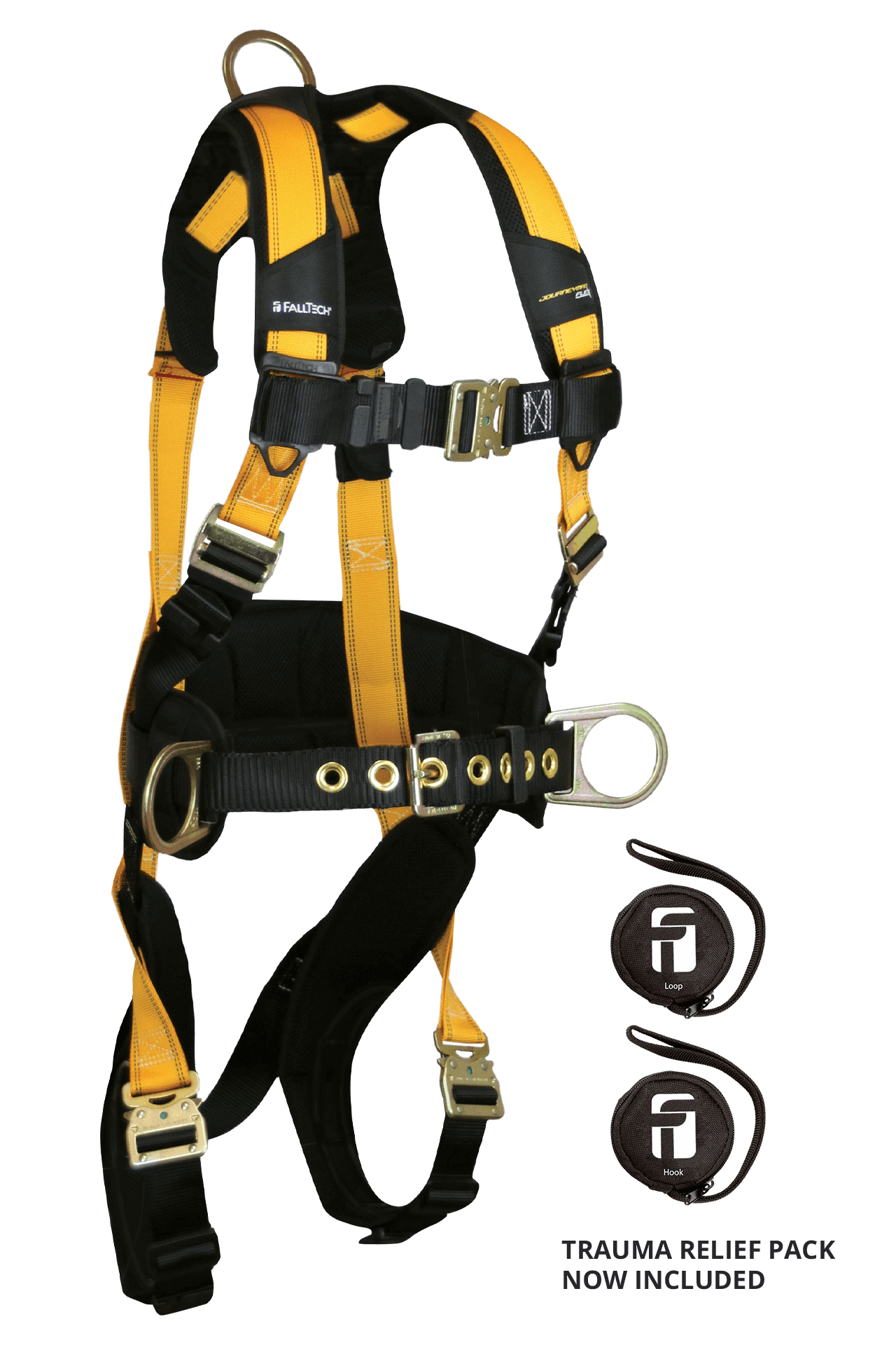 FallTech Journeyman Flex Steel 3D Construction Belted Harness - Extra-Large - 7035QCXL