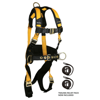 FallTech Journeyman Flex Steel 3D Construction Belted Harness - 3X/4X - 7035QC3X4X