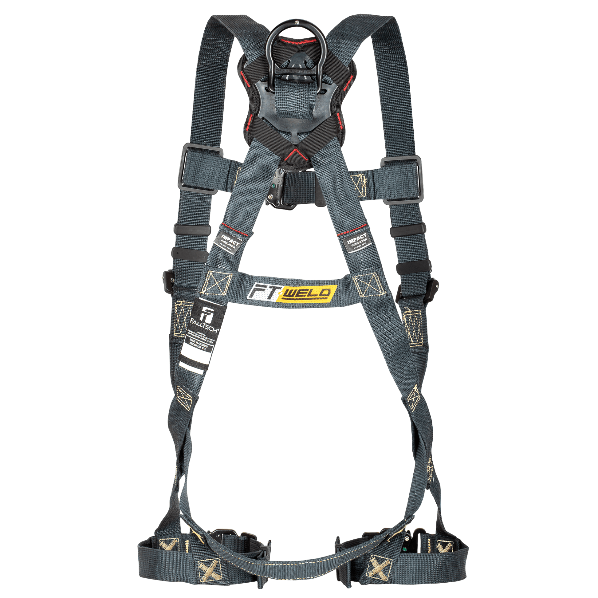 FallTech FT-Weld 1D Standard Non-Belted Harness Quick Connect Buckle Leg Adjustment - 7040