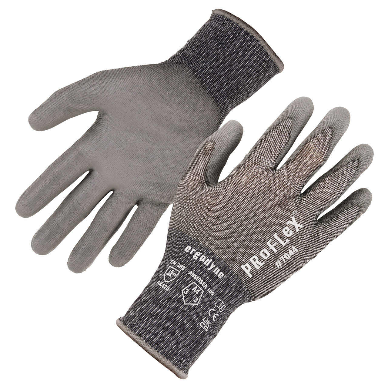 Ergodyne ProFlex 7044 PU Coated Cut-Resistant Gloves - ANSI/ISEA 105-2016 A4, EN 388: 4X42D, 18g - 1/pair