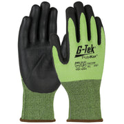 G-Tek PolyKor Hi-Vis Seamless Knit Polykor Blended Glove w/Nitrile Foam Coated Grip on Palm & Fingers - Green - 1/DZ - 705CGNF