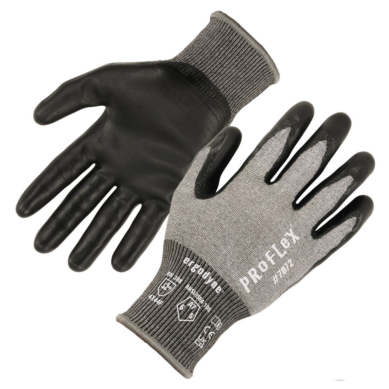 Ergodyne ProFlex 7072 Nitrile Coated Cut-Resistant Gloves - ANSI/ISEA 105-2016 A7, EN388: 4X44F, 18g - 1 Pair