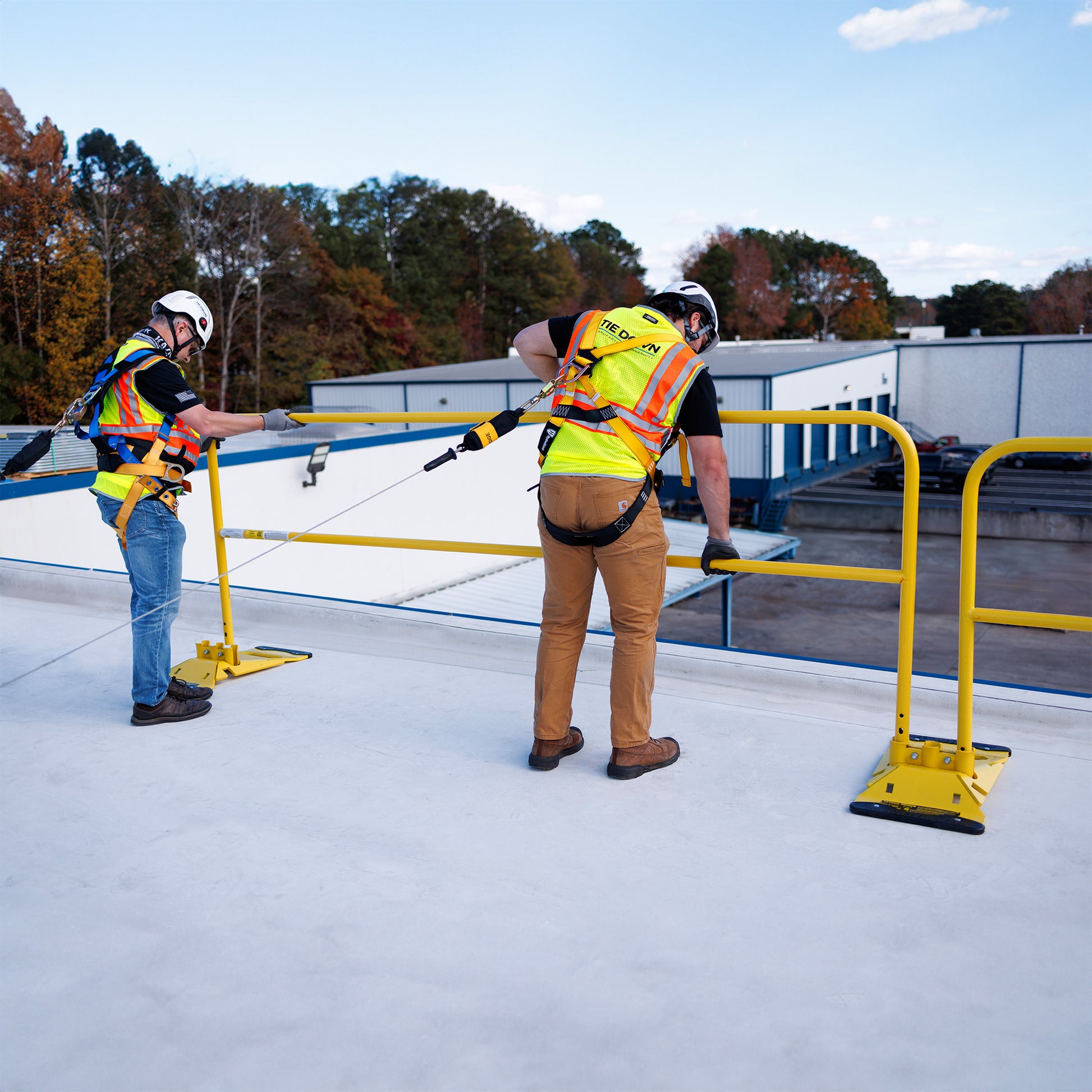 Tie Down Universal Guardrail, 10 ft, Safety Yellow - 70758