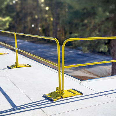 Tie Down Yellow Guardrail Stack Pallet Kit, 11 x 10 ft. Rails & 12 Socket Bases - 70762