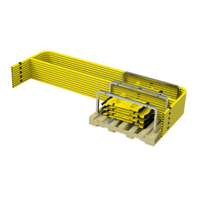 Tie Down Yellow Guardrail Stack Pallet Kit, 11 x 10 ft. Rails & 12 Socket Bases - 70762