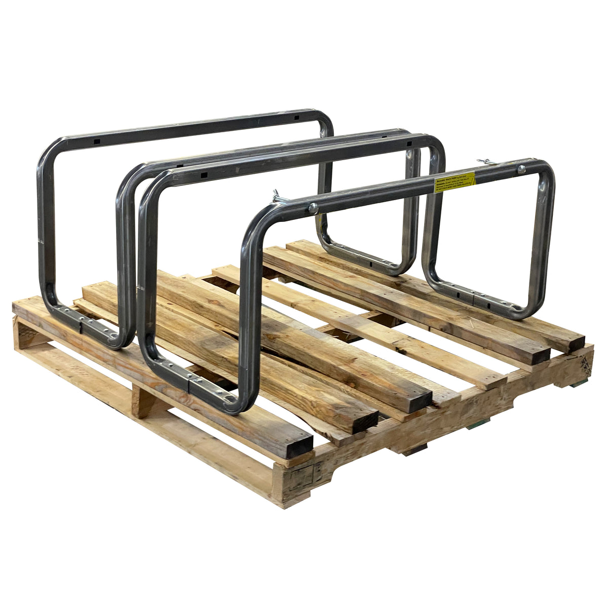 Tie Down Guardrail Stack Pallet with Metal Frame, Yellow (Pallet Only) - 70769