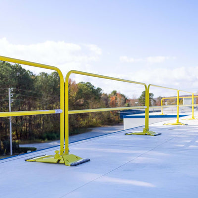 Tie Down Yellow Guardrail Stack Pallet Kit, 11 x 5 ft. Rails & 12 Socket Bases - 70792