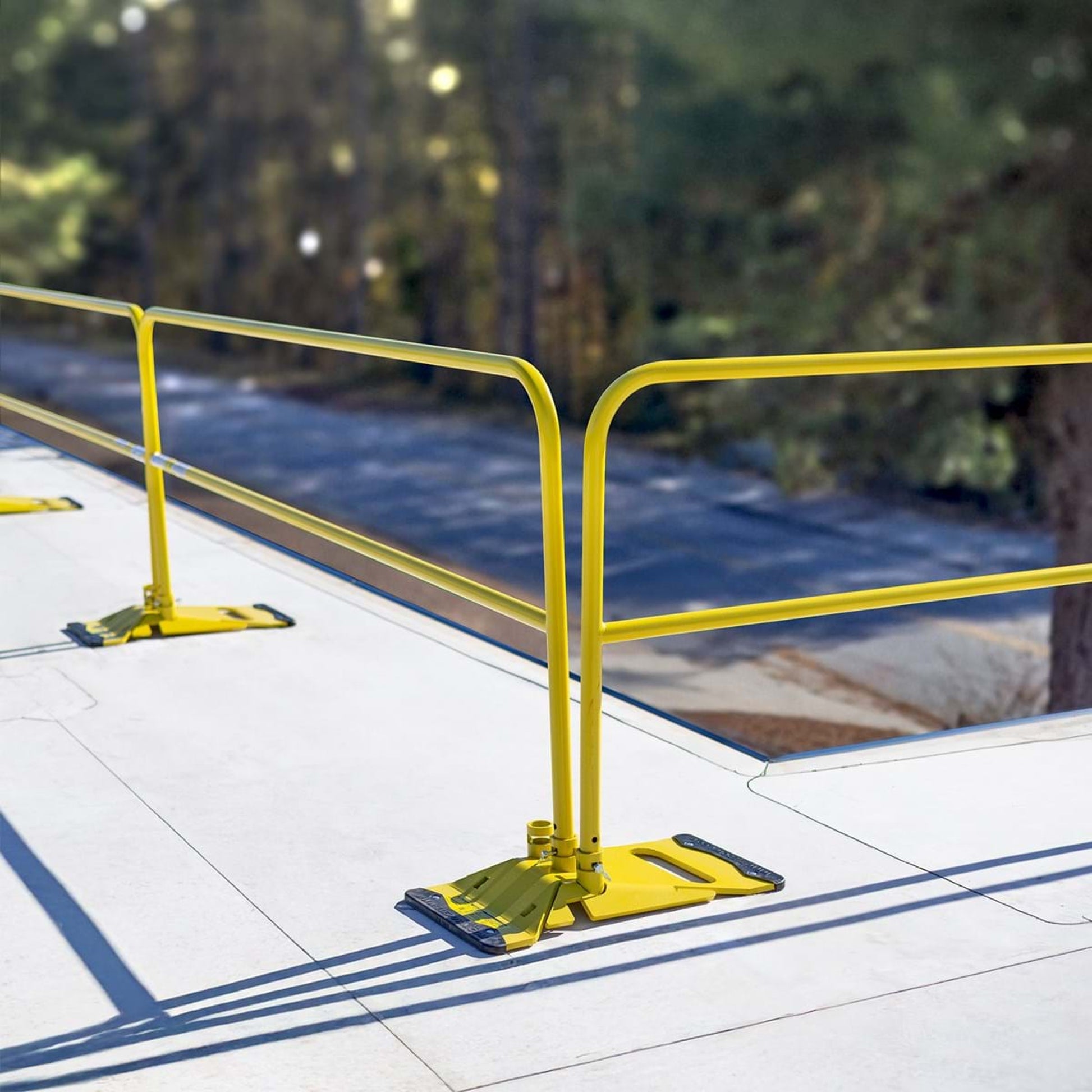 Tie Down Yellow Guardrail Stack Pallet Kit, 11 x 5 ft. Rails & 12 Socket Bases - 70792