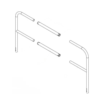 Tie Down Adjustable Telescoping Roof Guardrail, 3.5-5 ft, Galvanized - 70850G